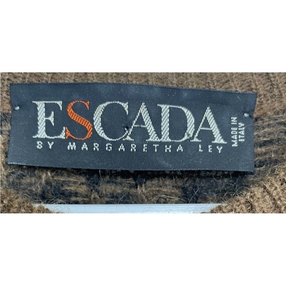 Vintage Escada Sweater Size 40 Animal Print Tiger Wool Mohair Blend Made Italy - Picture 8 of 9